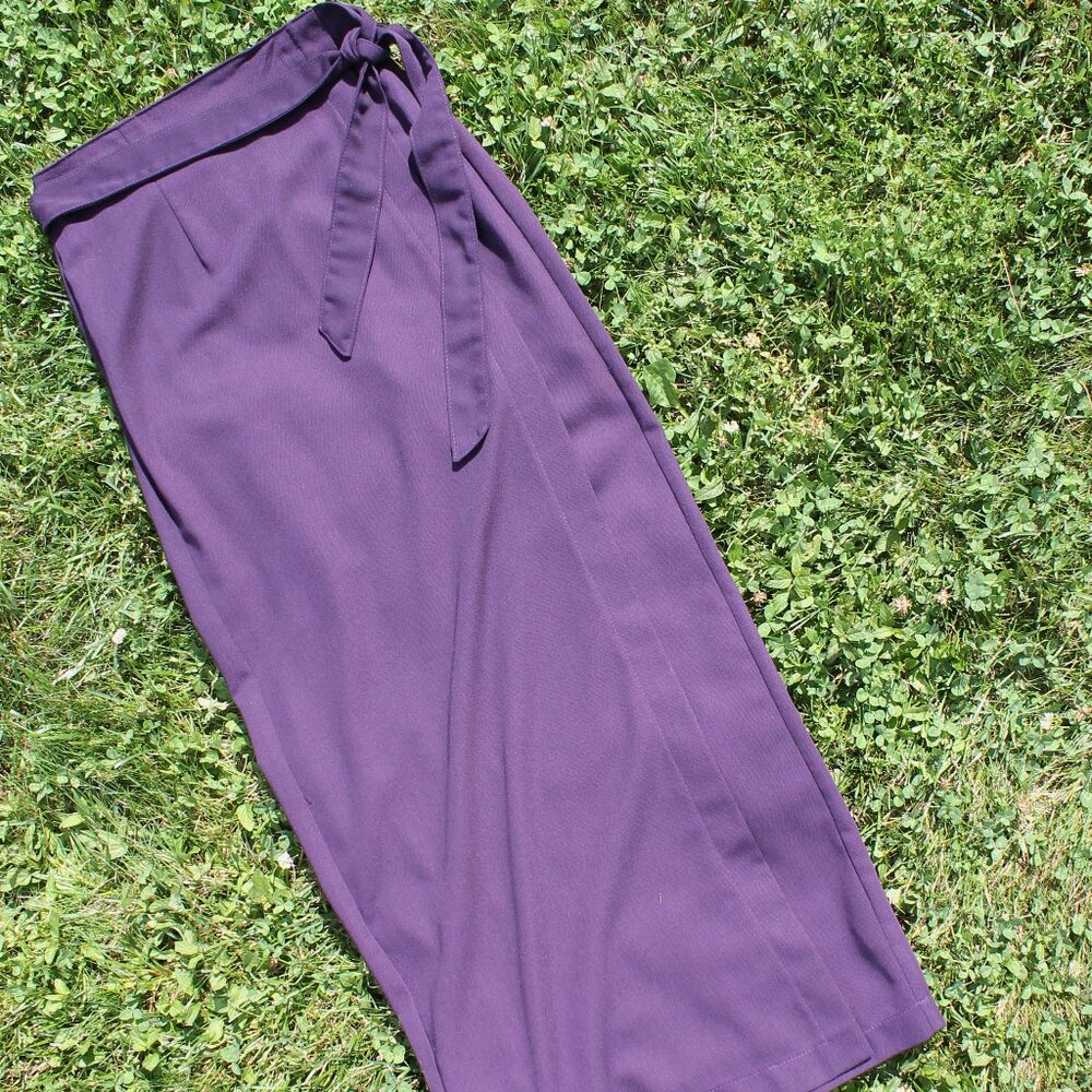 90s Le Chateau Purple Wrap Maxi Skirt Small / 25W